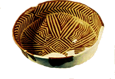 Basket patterned brushwork on Hacilar bowl c.5000 BC