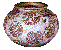 Globular painted spirals pot. Prehistoric Egypt c.3500 BC.