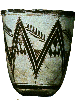 Prehistoric beaker from Susa in Iran - showing dart, diamond and zig zag motifs