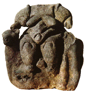 Enthroned goddess in baked clay - Çatal Hüyük - Anatolia Turkey