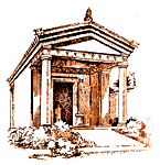 Drawing of simple Etruscan temple