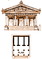 Drawing of more elaborate Etruscan temple